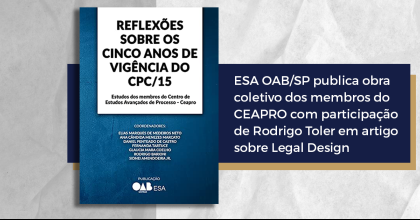 ESA OAB/SP publica obra que conta com artigo de Rodrigo Toler sobre Legal Design